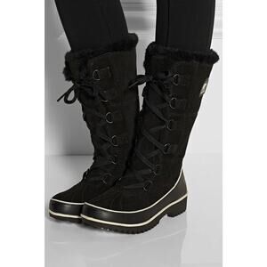 Sorel Womens Black Suede Tivoli High II Winter Hiking Boots US 7